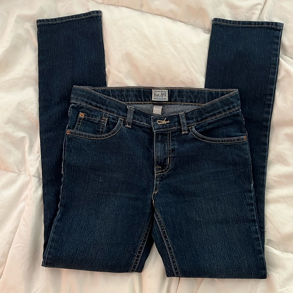 Dark wash, skinny stretch jeans, 14